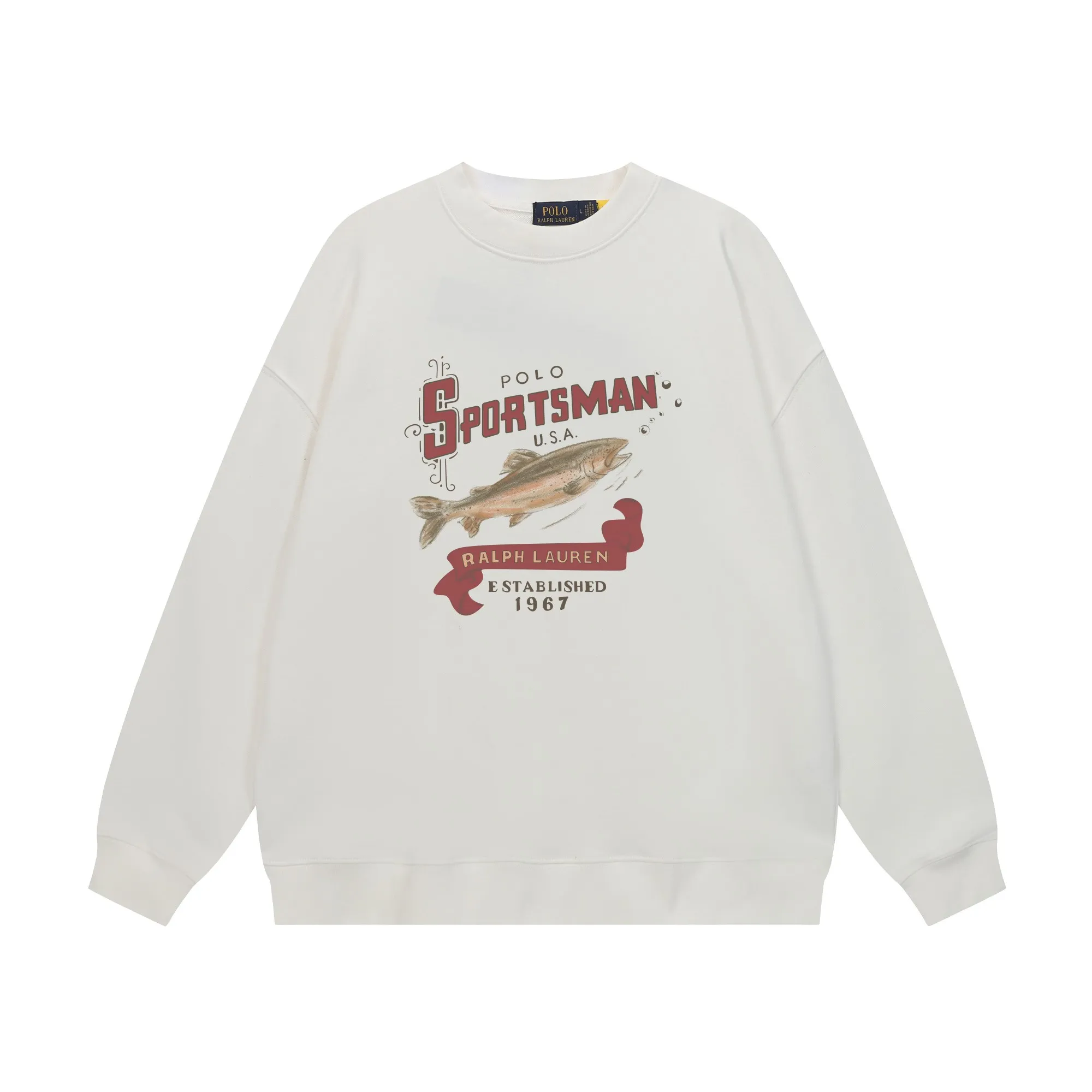 P200 Long-term stock] RalphLauren/Ralph Lauren 2025 autumn and winter new bear letter print 420g heavy large terry sweatshirt Ralph Lauren's age-reducing item, the coat fabric is made of 85% cotton ➕15% polyester, which not only retains the softness, comfort and breathability of cotton, but also adds the wear resistance and wrinkle resistance of polyester fiber, making the clothes more durable and easy to care for. Even in slightly cooler weather, you won't feel stuffy when wearing it. This kind of fabric has a natural crisp feel and is not easy to pill or deform. The bear on the chest is printed with English letters. It is full of color, full of three-dimensionality, and lifelike, adding a bit of liveliness and interest to the whole sweatshirt. There is no pressure to dress, regardless of age or gender. Complete accessories! Color: black, white, navy blue, light floral gray Size: M-L-XL-XXL